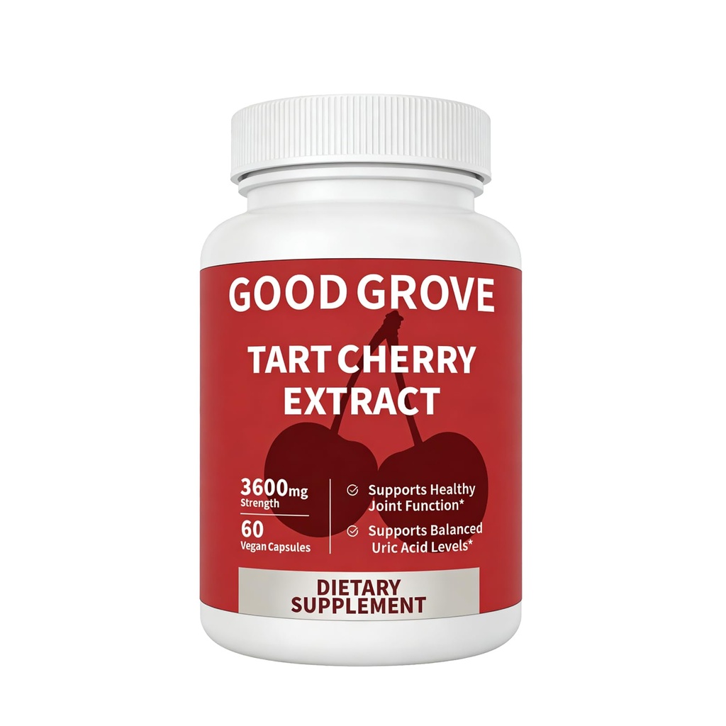 Tart Cherry Extract Capsules, GoodGrove Tart Cherry Extract Supplement, Cold Pressed 10:1 Extract, 60 Capsules (1 PC)