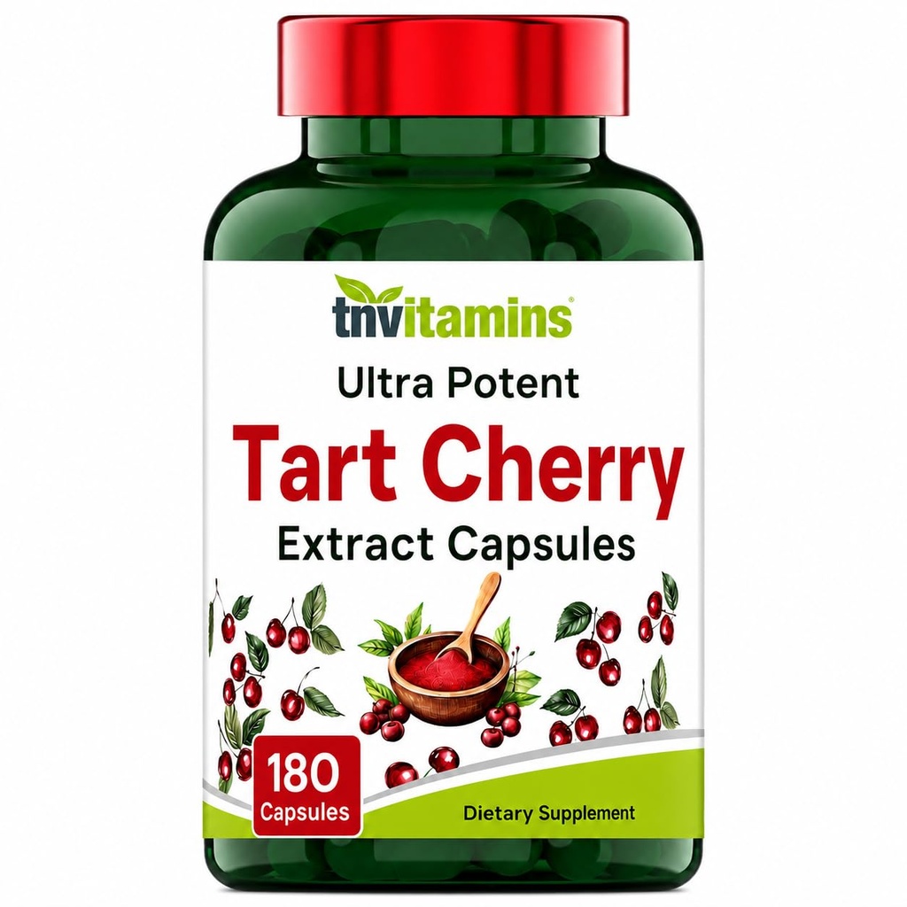 Tart Cherry Capsules 400 mg of 30:1 Extract Per Serving - 180 Count | Ultra-Potent Tart Cherry Extract Capsules | Joint, Sleep, & Recovery Support* | High in Antioxidants | Non-GMO | Made in the USA!