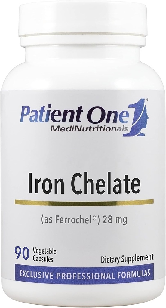 Hasta One Iron Chelate 28mg | Red Blood Hücre Formasyon ve Fonksiyonlu Desteklemek için Tamam* | Ferrochel Brand Iron Bisglycinate | 90 Capsulesglycinate | 90 Capsules