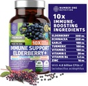 Premium 10 1 Immune Support Supplement [10 Potent Malzemeler] Elderberry, C vitamini, Echinacea, çinko ve Probiyotik Immune Support, Gut Health and Better Digestion, 60 Veg Caps