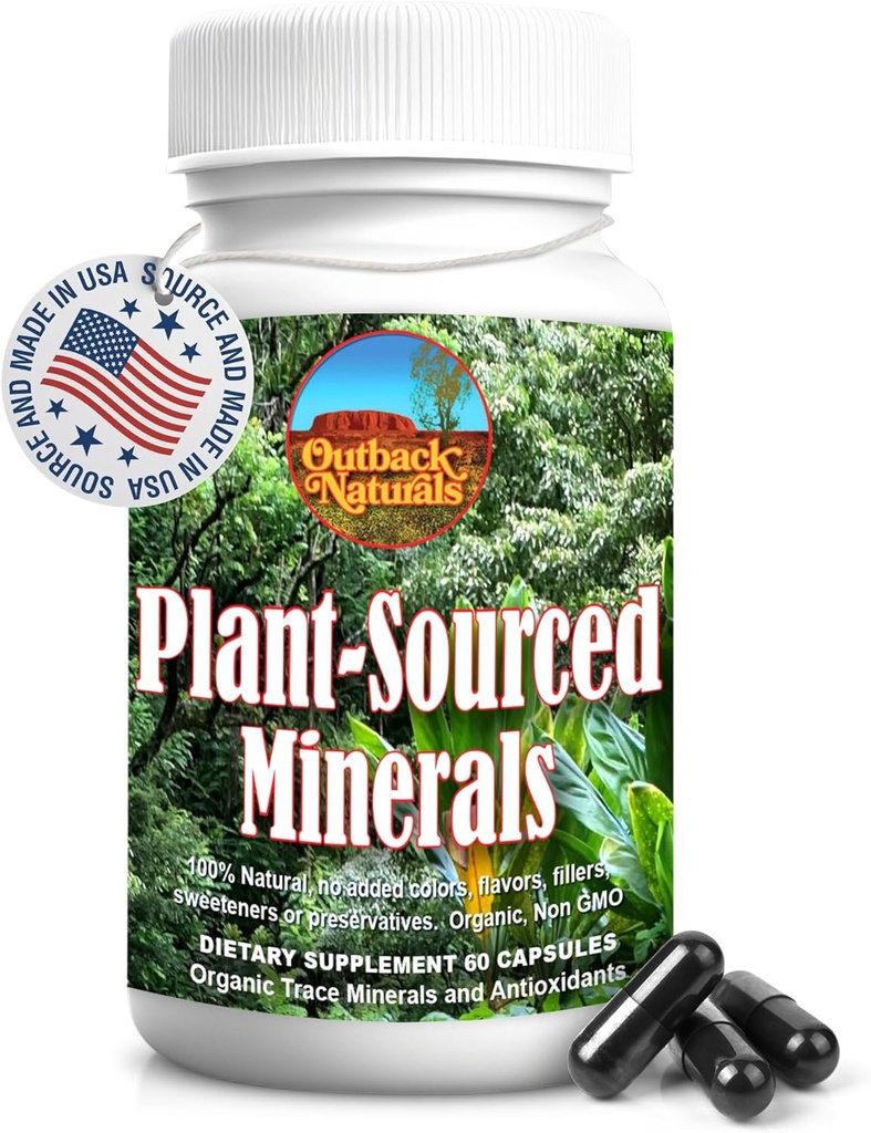 Fulvic Humic Mineral Trace Mineralleri, Elektrolytes, Gut Health, Cognitive Function, Hydration & Immune Support, Pure Vitality Formula for Wellness - 60 Capsules