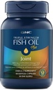 GNC Triple Strength Fish Oil Plus Joint Omega 3, 1000 mg EPA ve DHA, Kalp Sağlığı, Plus Hızlı 5 Gün Rahatlık, Beyin, Cilt ve Göz, Antioksis ve Botanik Türleri, Kontrol Balık Burps, 30 Hizmetler