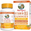 MaryRuth Organics Vitamin D3 Gummies | 2 Ay Supply | Yetişkinler & Çocuklar D Gummy | Immune Support Supplement | VIT D3 1000IU for Bone Health&Muscle Function | Vegan | Non-GMO | Gluten Free | 60