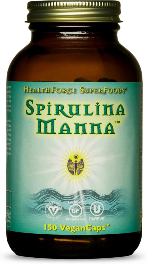 HealthForce SuperFoods Spirulina Manna - Κάψουλες - 150 κάψουλες Vegan