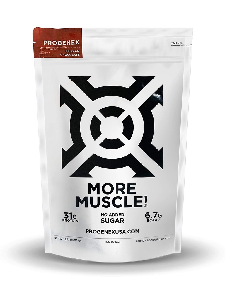 Progenex® More Muscle | Nodrew Sugar, Hydrolyzed Whey proteini Isolate Toz | Natural Lean Muscle Winer. Best Tasting Low Carb Protein Shake for Women & Men. 25 Servisler (Belgian Chocolate)