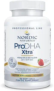 Nordic Naturals ProDHA 1000, Strawberry - 60 Soft Gels - 1660 mg Omega-3 - Nörolojik Sağlık için Yüksek Lisans DHA Formula, Mood & Memory - Non-GMO - 30 Hizmet