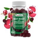 Gummies ρίζας τεύτλων με μαγνήσιο και βιταμίνη C - Berry Flavor Beetroot Gummies - Τσίχλες τεύτλων για την κυκλοφορία του αίματος και αντιοξειδωτική υποστήριξη - Red Beet Gummy- Berry 60 Count (Pack of 1)
