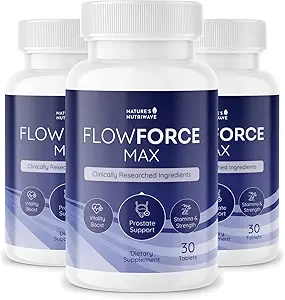 FlowForceMax Herbal Support Supplement - Natural Plant-Based Formula with Saw Palmetto Extract | 30 Chewable Tablet, 3 Ay Supply, Made in USA