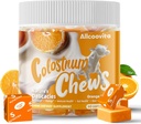 Bovine Colostrum Chews Supplement, Gut Health, Bloating, Immune Support, Skin, Saç Büyüme ve Güzellik - Orange Flavor (60 Hizmet)
