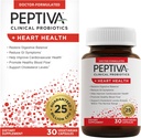 Peptiva Probiyotiks Heart Health - Heart Health Support Supplement, 25 Milyar CFU, Multi-Strain Probiyotik, Lactobacillus Acidofilius, Bifidobacterium, Digestive Support - 30 Vegetarian Capsules