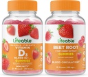 Lifeable Vitamin D 10000 IU + Beet Root, Gummies Sche - Great Tasting, Vitamin Supplement, Gluten Free, GMO Free, Chewable Gummy