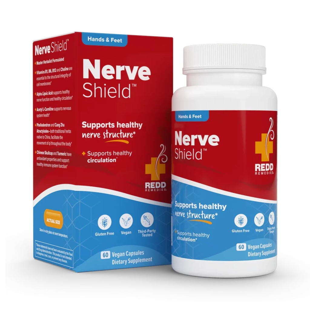 Redd Remedes, Nerve Shield, υποστηρίζει υγιή νευρική δομή και κυκλοφορία, 60 κάψουλες Vegan