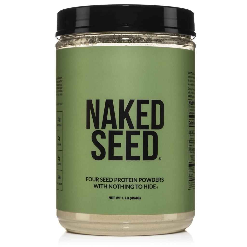 Çıplak Tohum - 4 Tohum proteini Toz, Sadece 4 Malzemeler - Chia, Watermelon, Sunflower ve Riley Tohum - Gluten-Free, Soy Free, Vegan, No Gmos, No Yapay Sweeteners - 15 Hizmetler