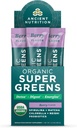 Ancient Nutrition SuperGreens Powder with Probiotics, Organic Berry Flavor Greens, Made from Real Fruits, Vegetables and Herbs, Digestive and Energy Support, 16 Stick Packs, 4.2oz