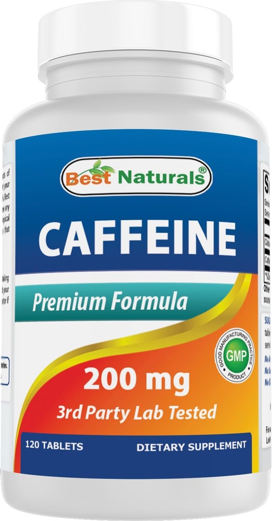 Καλύτερα φυσικά χάπια καφεΐνης 200mg, 120 κόμης