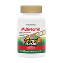 NaturesPlus Animal Parade Gold Multivitamin Children’s Chewables - Cherry Flavor - 60 Chewable Animal-Shaped Tablets - with Vitamin D3, K2 & Probiotics - 30 Servings