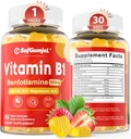 B1 Vitamin Gummies | Benfotimin 500 mg B6 B9 B12 & Magnezyum for Nerve Health, Energy & Metabolism Support | Sugar Free, Non GMO, Vegan, 60 Counts