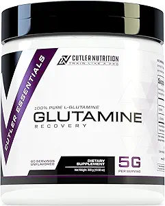Cutler Essentials% 100 Pure L-Glutamine for improved Recovery, Lean Muscle Support and Improv Protein Synthesis | Unflavored, 60 Hizmetler