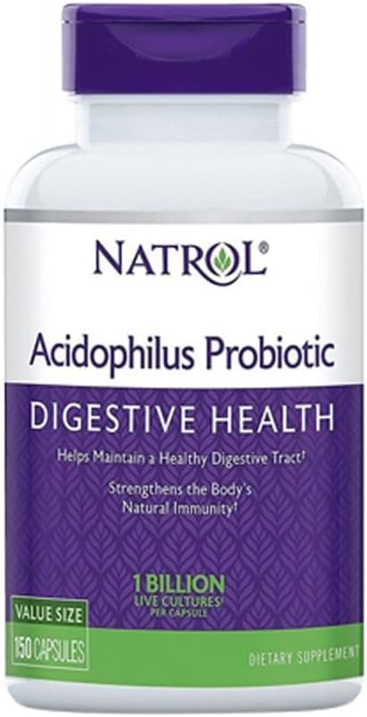 Natrol Acidofilius 100 mg Capsules, Unflavored, Mor, 150 Kont, 3 Paket