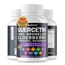 Quercetin Bromelain çinko D3 Yaşlı Turmeric Rosemary Bilberry Sage Odorless Green Yeşil Çay Süt Butle Oregano -150 Capsules- Made in USA