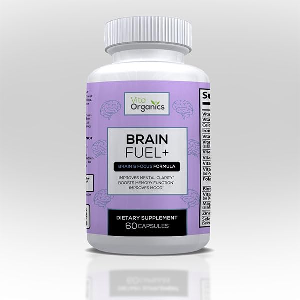 Beyin Yakıt+ DMAE Mix Memory Supplement for Focus, Mood, mental Energy for Busy Men & Women - 60 Capsules, ABD'de Made in USA