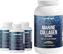 KORREXIKO Marine Collagen Supplement Pills & Toz Paket 3 Ay Supply - 10.000 mg Double Hydrolyzed Collagen Toz 1kg & 1800 mg Collagen 360 360 Capsules - Saç için, Skin & Nails