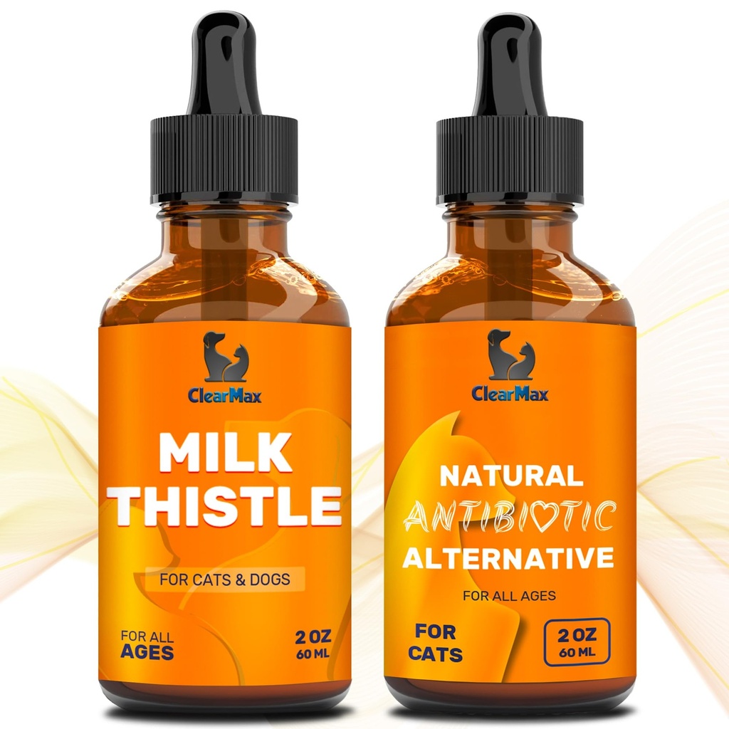 Natural Supplements – Liver Support for Dogs & Cats – Milk Thistle for Cats – Milk Thistle for Dogs – Bundle