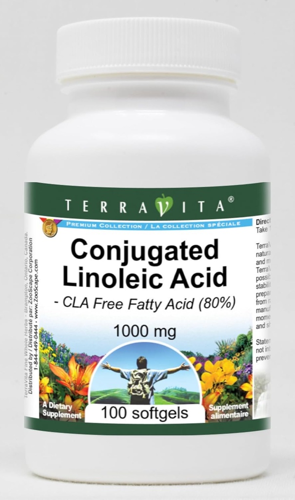 Conjugated Linoleic Acid - CLA Free Fatty Acid (8%) - 1000 mg (100 yumuşakgels, ZIN: 427996)