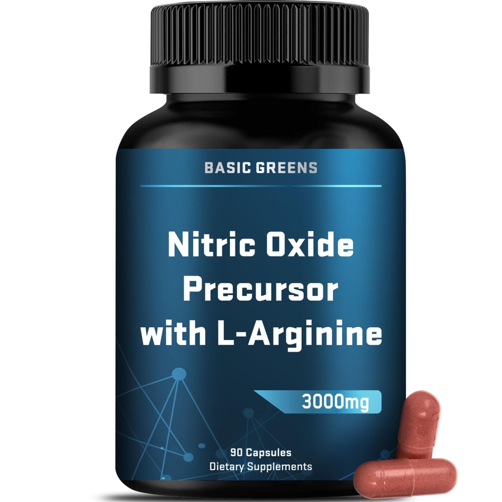 Erkekler ve Kadınlar için L-Arginine 3000 mg Nitrik Çimento Supplement - Circulation için Arıt Kökleri ile Non-GMO Vegan Capsules, Endurance, Energy, Stamina, Performans ve İşout Desteği – 90 Caps