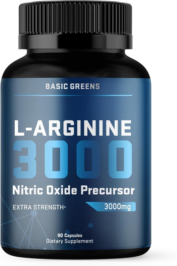 Erkekler ve Kadınlar için L-Arginine 3000 mg Nitrik Çimento Supplement - Circulation için Arıt Kökleri ile Non-GMO Vegan Capsules, Endurance, Energy, Stamina, Performans ve İşout Desteği – 90 Caps
