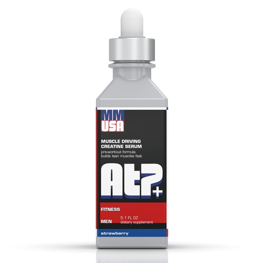 MMUSA ATP+ για τους άνδρες πριν από την προπόνηση Createine Serum. Άμεση Ενέργεια, Δύναμη, Δύναμη & Αντοχή. Ενισχύει την ανάπτυξη των μυών, Bodybuilding Performance. με Αμινοξέα & Γλυκοζαμίνη. Φράουλα, 5.1 Fl Oz
