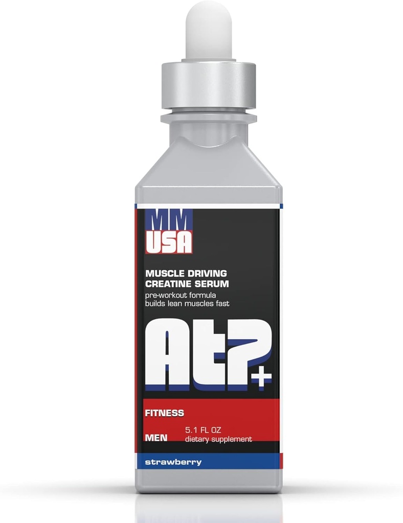 MMUSA ATP+ for Men Pre-Workouttine Serum. Instant Energy, Power, Strength & Endurance. Kas Büyümesi, Vücut Yapım Performansı, Amino Asits & Glucosamine ile. Strawberry, 5.1 Fl Oz