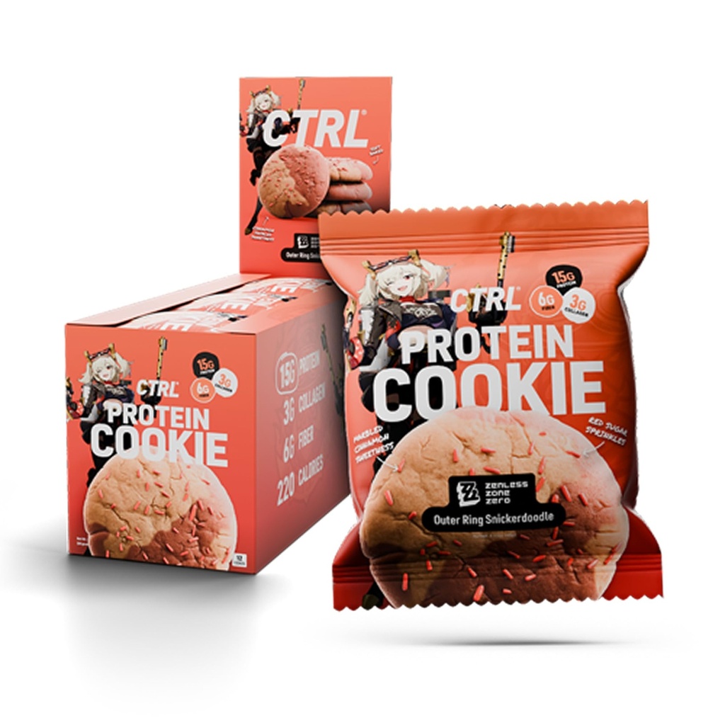 Protein Cookie – Outer Ring Snickerdoodle Cookies – Low Calorie Snack with 15g Protein and 6g Fiber – Collagen Snack and High Protein Dessert – Individual Soft-Baked Cookie Snacks – 12 Pack