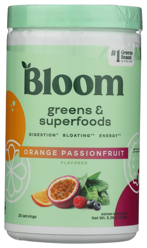 Bloom Nutrition Orange Passion Fruit Greens & Superfoods, 5.39 OZ