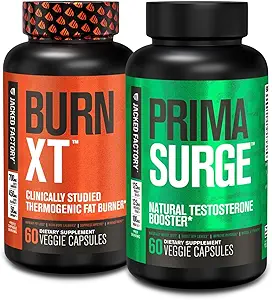 Jacked Factory Fat Burner & testosteron Poker Erkekler için - Burn-XT Thermogenic Fat Burner & PRIMASURGE testosteron Alert for Men