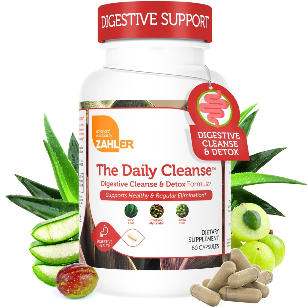 Zahler Daily Cleanse, Digestive Cleanse & Detox Formula, Sağlıklı ve Düzenli Eliminasyon, 60 Capsules.