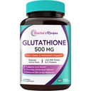 Doctor's Recipes Glutathione 500 mg, Active Reduced Form GSH, with Milk Thistle Extract, Vitamin C, B6, Liver & Immune Support Glutathione Supplement, 60 Vegan Capsules, Non GMO