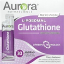 Aurora Nutrascience Micro-Pack Liposomal Glutathione - 500 mg Liquid Supplement, Antioxidant Support for Men & Women, Sugar Free, Non-GMO, Liposomal Glutathione Packets - 30 Single Serve Packets