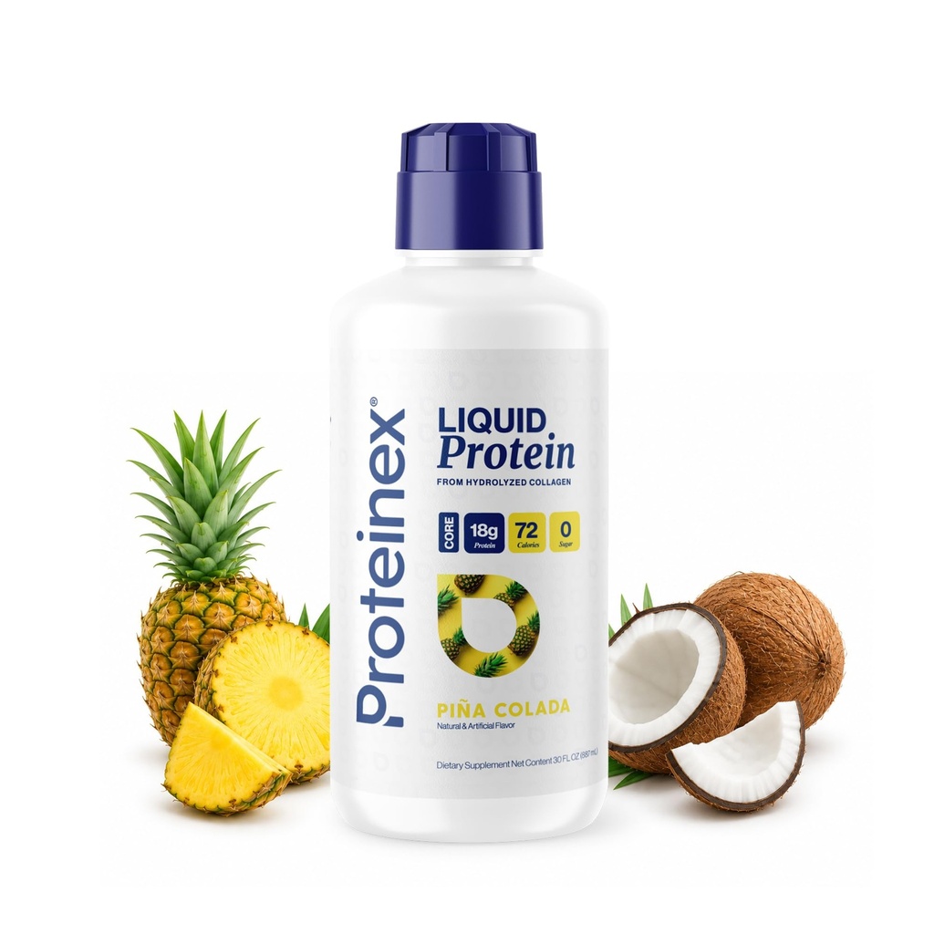 Proteinex Medical Grade Liquid Hydrolyzed Protein Max Strength - Yarayı İyileştirme ve Doktor Önerilen - Karbs, Zero Sugars & ready to Drink Liquid protein (Doğal Pina Colada, 30 Fl Oz)