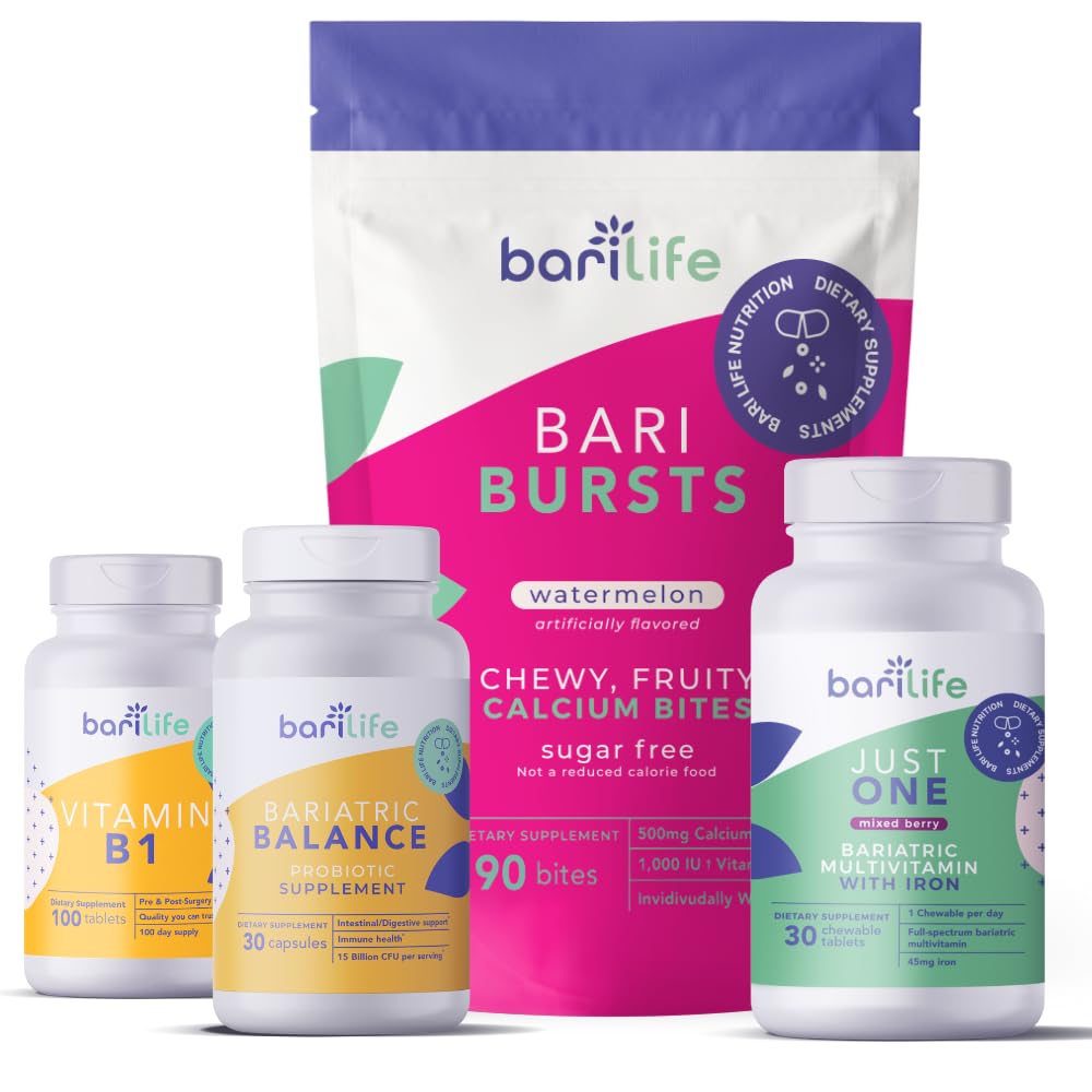 Bari Life Post-Op, Gastrik Kol, Gastrik Bypass Vitamin ve Supplement Start Kit (Watermelon)