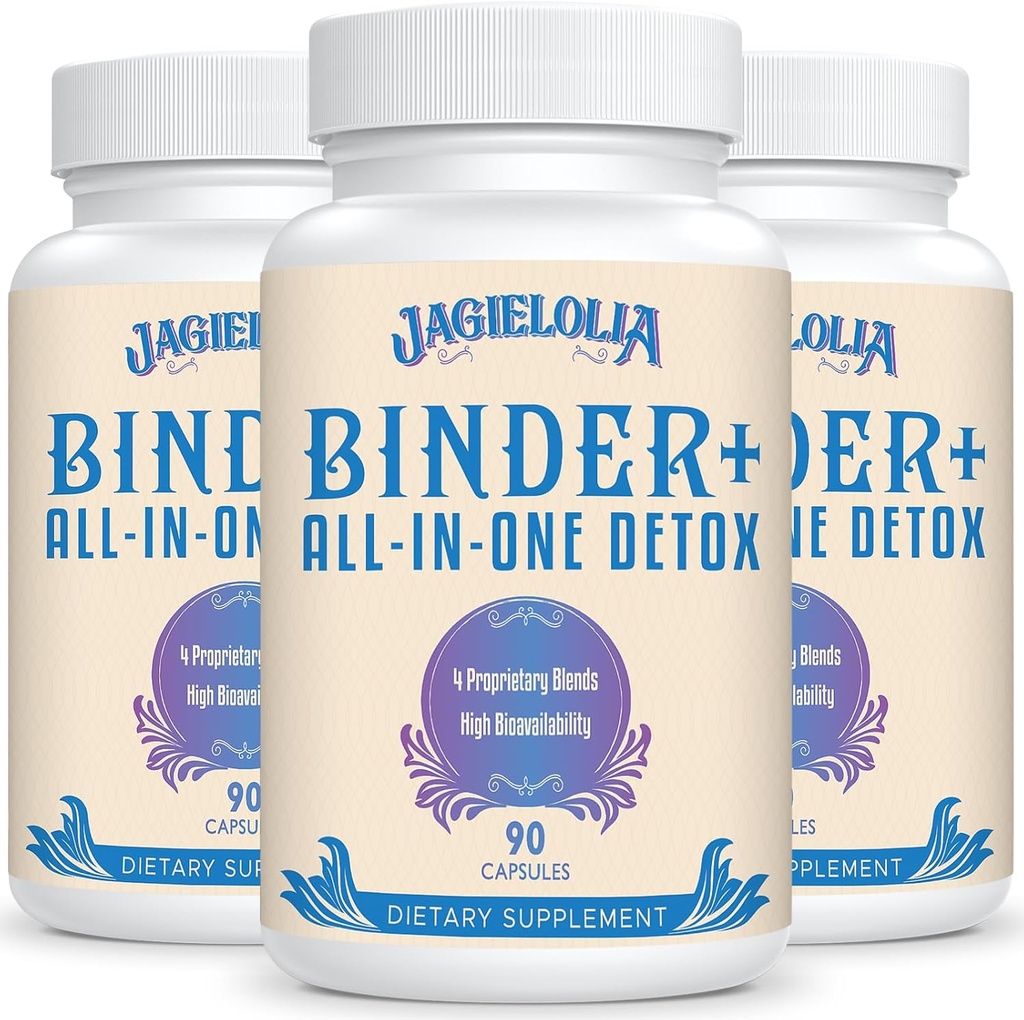 All-In-One Detox Binder Supplement 1500 MG - High Bioavailability, Liver Gut Detox Cleanse Aktif Charcoal, Zeolite & Bentonite Clay for Toxins, Liver, Digestive, 270 Vegan Capsules