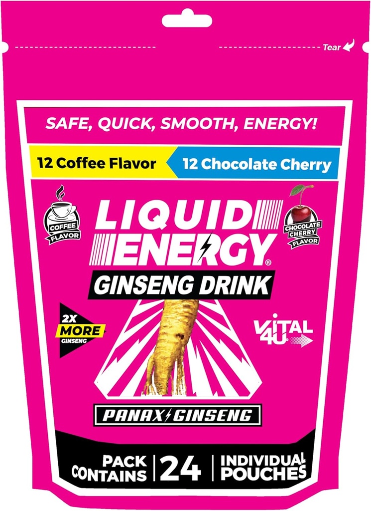 VITAL 4U® Sıvı Enerji Shot - Kahve & Chocolate Cherry Combo Pack, BTC, B Vitaminleri, Doğal olarak Tatlılandı, 24 ct