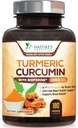Turmeric Curcumin Supplement 1950 mg -% 95 Curcuminoids with Organic Turmeric & BioPerine Black Pepper Extract for Best Abpole, Nature's Vegan Ortak Destek, Non-GMO, Şişed in USA - 180 Capsules