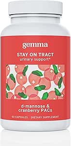 Gemma, Tract Cranberry Supplement - Kadınlar için Urinary Tract Desteği - Cranberry PACs 36mg ve D-Mannose 60 (Paket 1)
