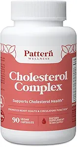 Pattern Wellness Cholesterol Complex Supplement - All-Φυσική εξισορρόπηση Φόρμουλα - Boost Γενική ευεξία - 3rd Party Lab Tested - 90 Vegan Κάψουλες