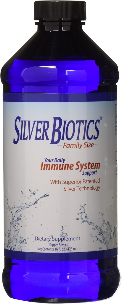 Silver Biotics Colloidal Nano SilverSol Ag4O4 10 PPM Immune Support | Bio-Hacking Immune Building Natural Support | 16 Fl Oz (Pack of 2)