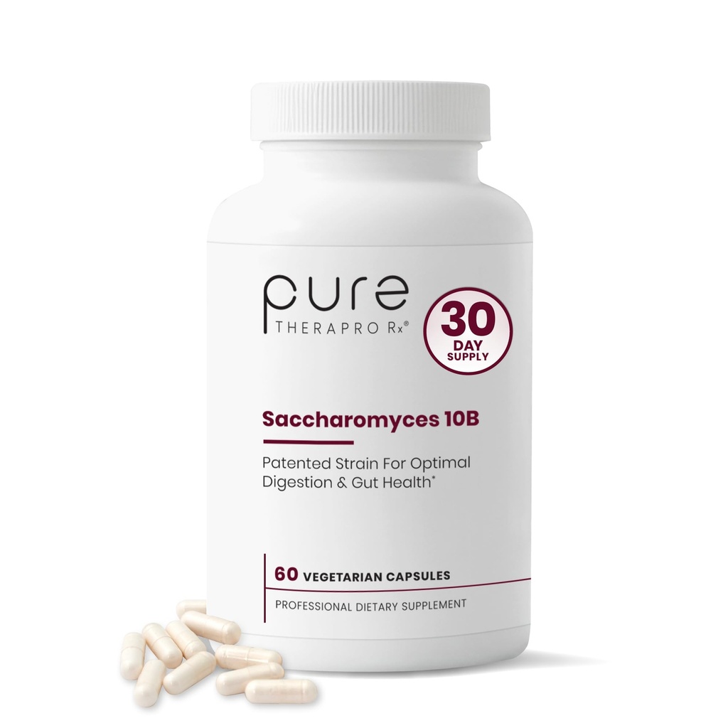 Saccharomyces Boulardii Probiyotiks 10 Milyar CFU - ABD'de Yapılacak | No Fillers, Patented Strain: Lynside CNCM Erkekler ve Kadınlar için I-3799 Probiyotikler | Pure TheraPro Rx - 60 Capsules