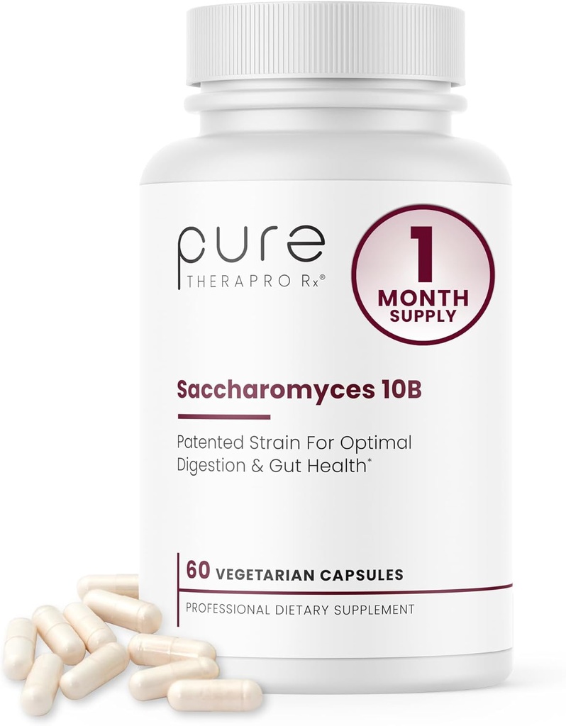 Saccharomyces Boulardii Probiyotiks 10 Milyar CFU - ABD'de Yapılacak | No Fillers, Patented Strain: Lynside CNCM Erkekler ve Kadınlar için I-3799 Probiyotikler | Pure TheraPro Rx - 60 Capsules