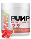 RAW Pump Stim Free Pre Workout (Watermelon) - Non-Stimulant Pre Workout Toz Nitrik Çimento ATM - Pre Workout Supplements Drink for during Workout - 40 Servisler