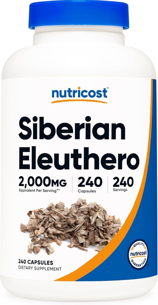 Nutricost Sibirya Eleuthero 500 mg, 240 Capsules - Eleutheroccus Senticosus - Gluten Free & Non-GMOMO